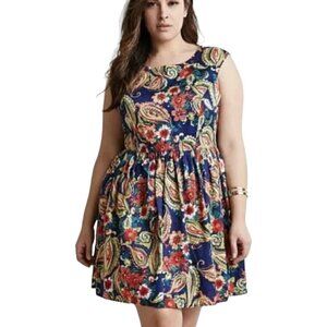 Forever 21 Plus Floral Paisley Party Dress
